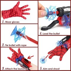 Xohny Spider Web Shooters with Gloves, Superheroes Wrist Launcher Toy, Funny Chi