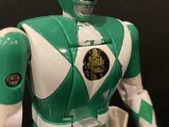 1993 Mighty Morphin Power Rangers Auto Morphin Red Green Figures Bandai Lot Of 3