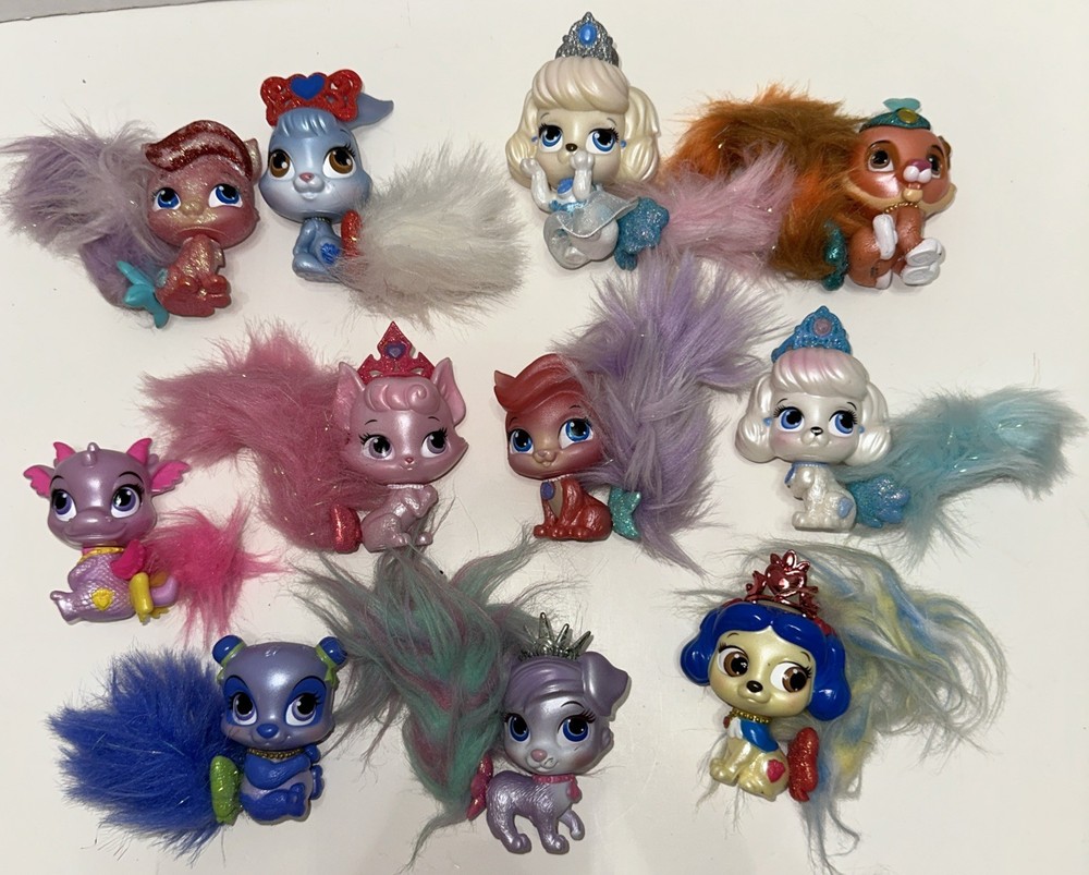 LOT of 11 Disney Princess Palace Pets Furry Tail Glitzy Glitter