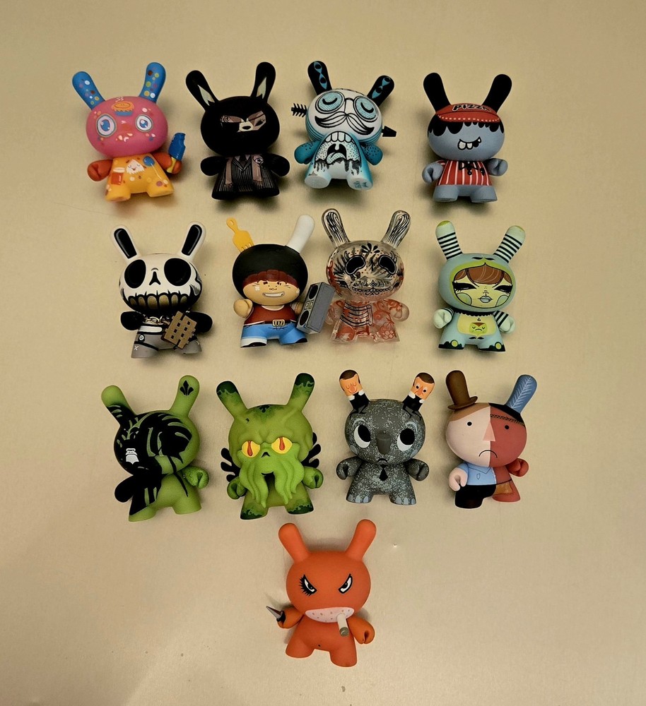 Lot Of 13 Kidrobot Dunny Figures-2007, 08, 10, 16- “Clockwork Orange” Included