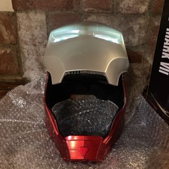 Iron Man Mark VII Headgear 1:1 Helmet LED Eyes Silver CG7248 Wearable New in Box