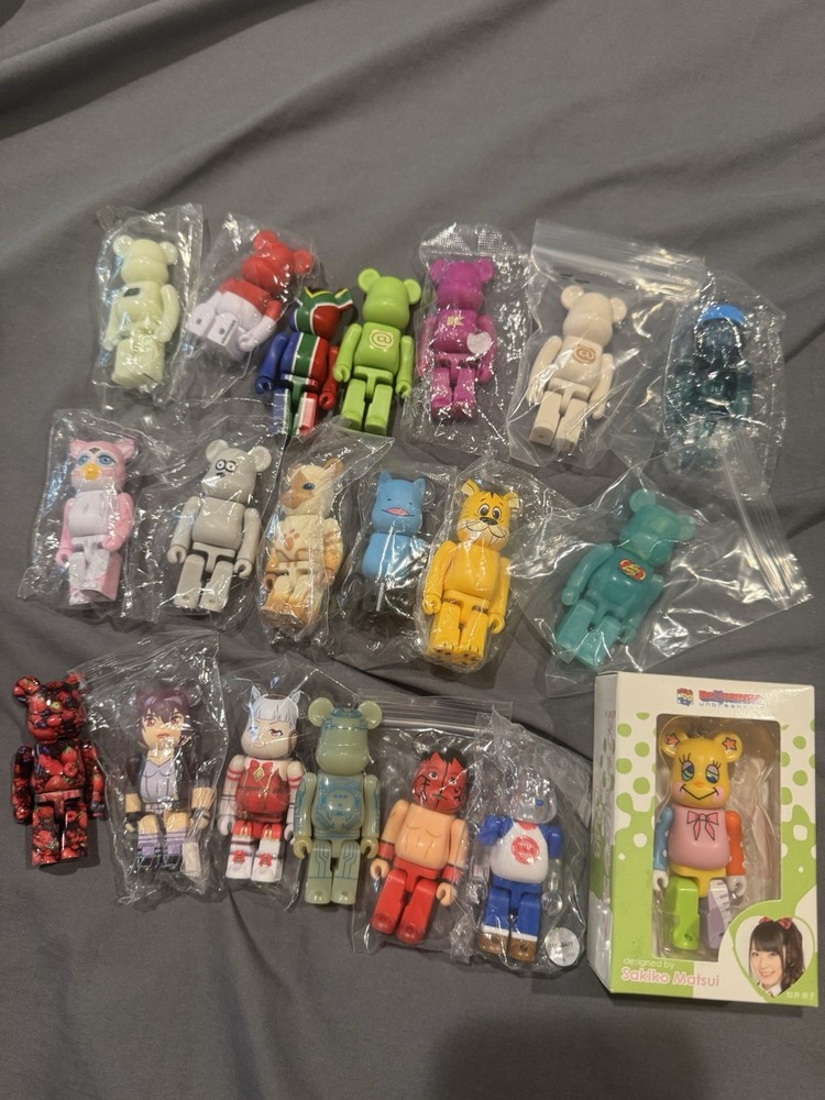 Lot Of 20 Bearbrick 100% Medicom Toy Flags Letters Anime Animals Tron Be@rbrick