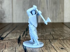 Tabletop Action Figure medieval knight with an ax 54mm (60mm) Plastic statue