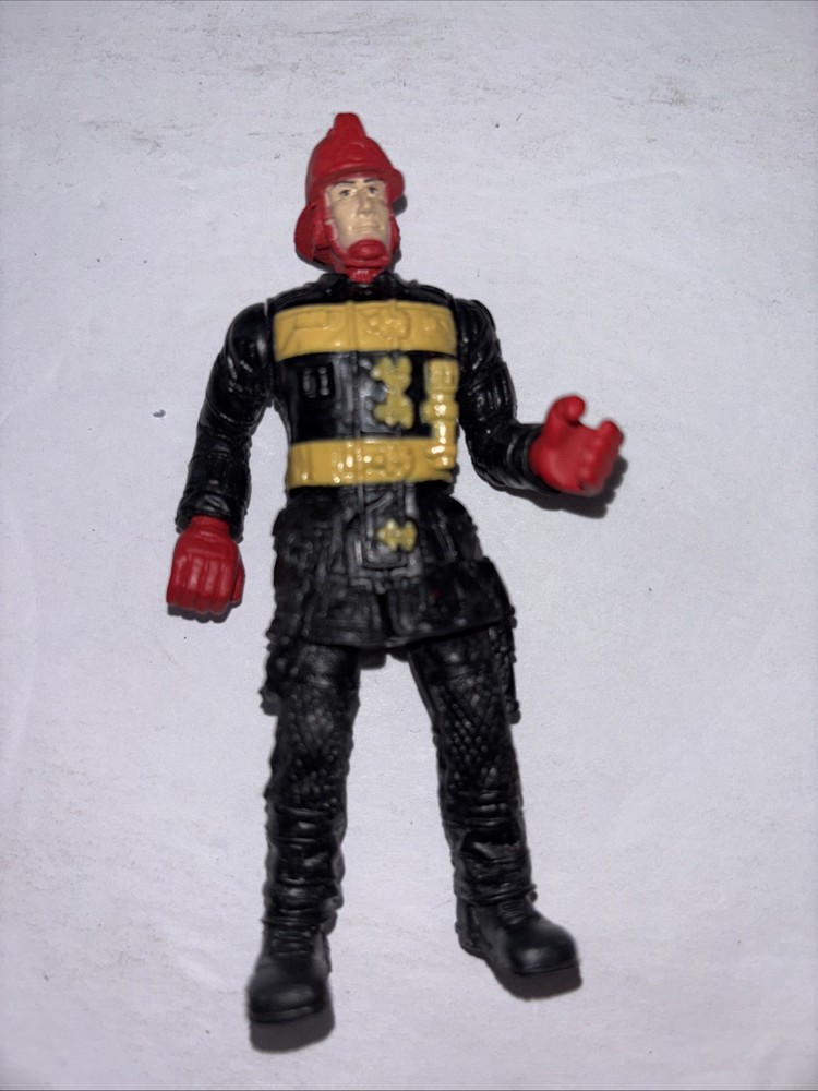 Chap Mei Fire Fighter Fireman Action Figure Black, Yellow Red Helmet 4″ Figurine