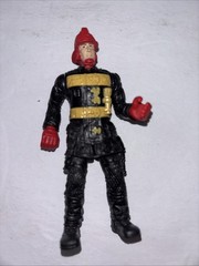 Chap Mei Fire Fighter Fireman Action Figure Black, Yellow Red Helmet 4″ Figurine