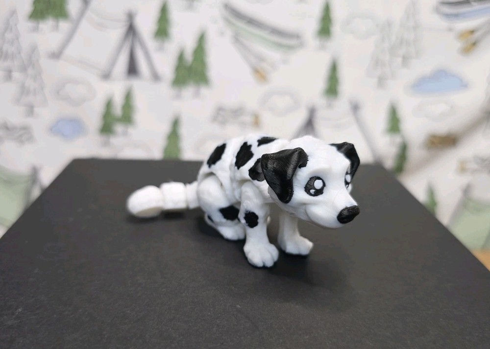 Mini Dalmatian Dog -100 mm Long – 3D Printed Articulated Flexi Fidget Toy!