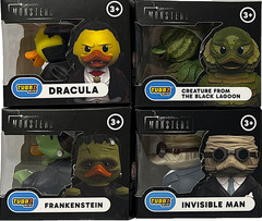 Lot of 4 Mini Tubbz Duck Universal Monsters Dracula, Creature, Frankenstein…..