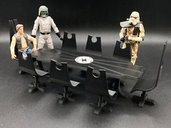 CUSTOM STAR WARS IMPERIAL TABLE 8 CHAIRS for 3.75″ figure DISPLAY DIORAMA (B78)