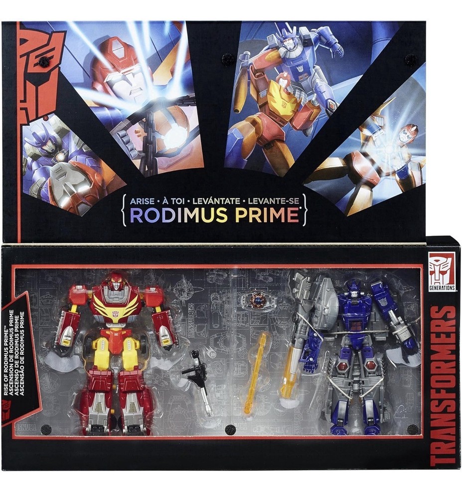Rise of Rodimus Prime and Galvatron Set Figures Transformers Platinum Edition