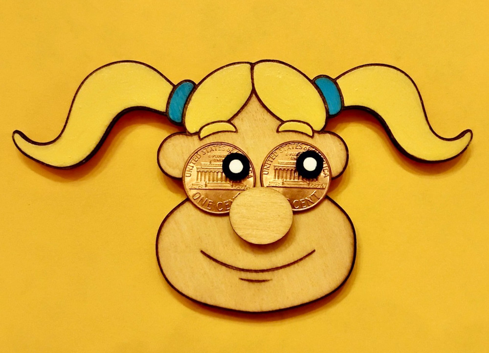 Pee-Wee’s Playhouse PENNY magnet, handmade, Retro Cool!