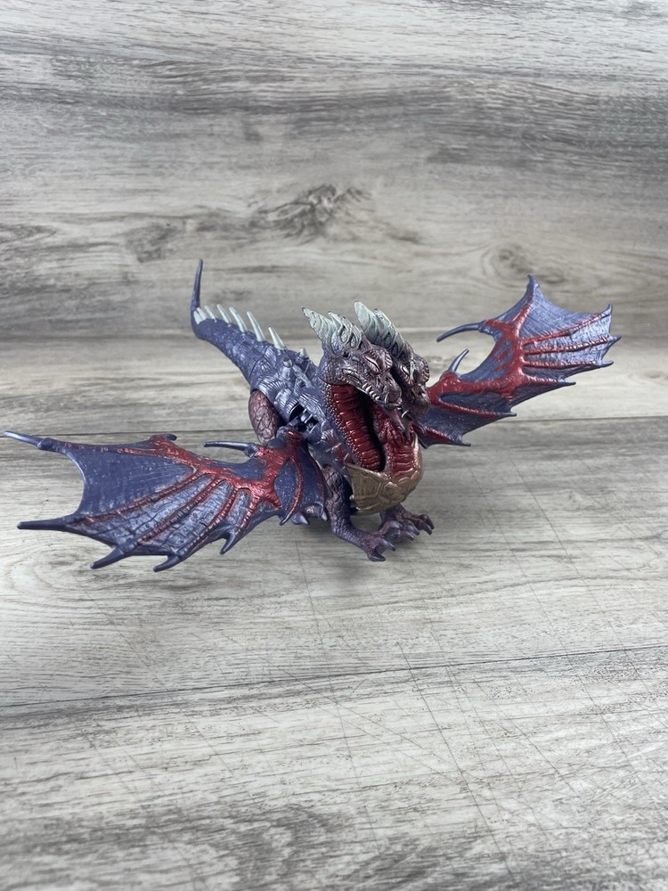 Vintage DragonHeart Medusa Dragon Purple Gold Figure Kenner 1996 2 Head
