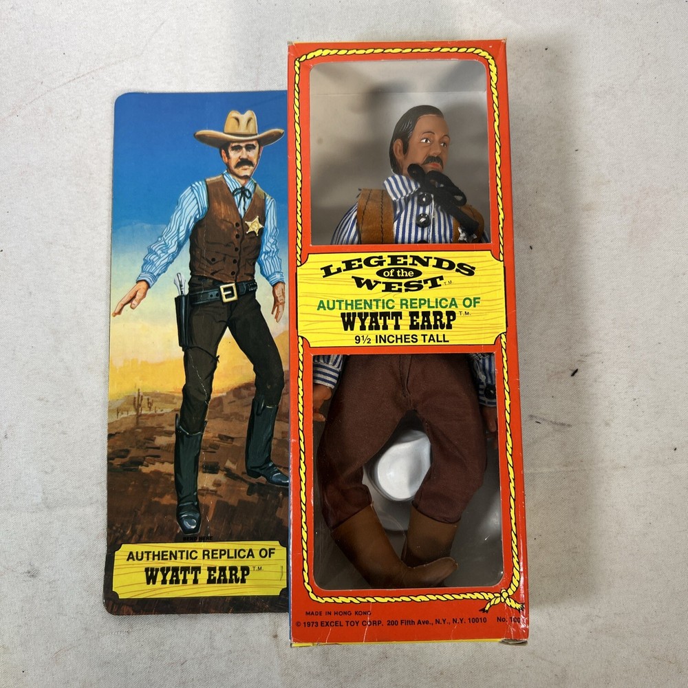 VTG 1973 Wyatt Earp Legends of the West Figure Excel Toy Hong Kong 9.5″ NIB New
