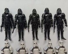 lot of 10 Hasbro Star Wars Shadow Stormtrooper Black Troopers figure w gun 3.75″