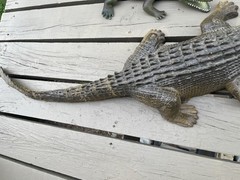 1 Large Realistic Lifelike Foam Alligator 44″ And 1 Soft Rubber Alligator 26″