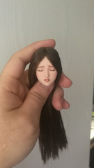 1/6 Close Eyes Enjoying Little Girl obitsu Head Sculpt Fit 12″ PH UD LD Doll Toy