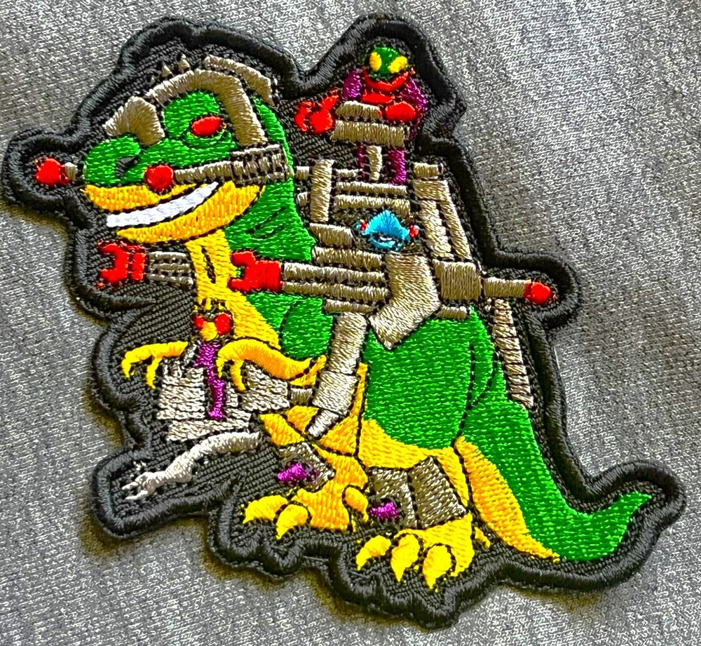 DINO-RIDERS embroidered logo figure T-REX patch action dinosaur Tyrannosaurus