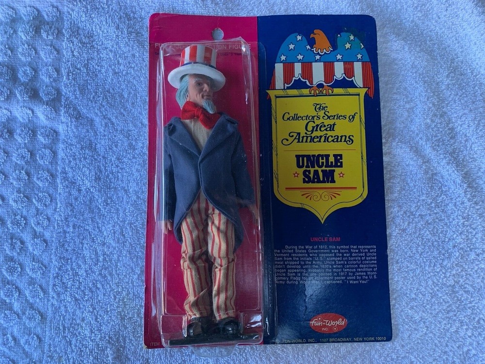 1976 Vintage Fun World, “Uncle Sam” Great Americans Figures. NEW!!!!