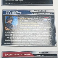 Lot of 3 GI JOE File Cards – Bazooka Firefly Dusty Portuguese Spanish 50th Anniv