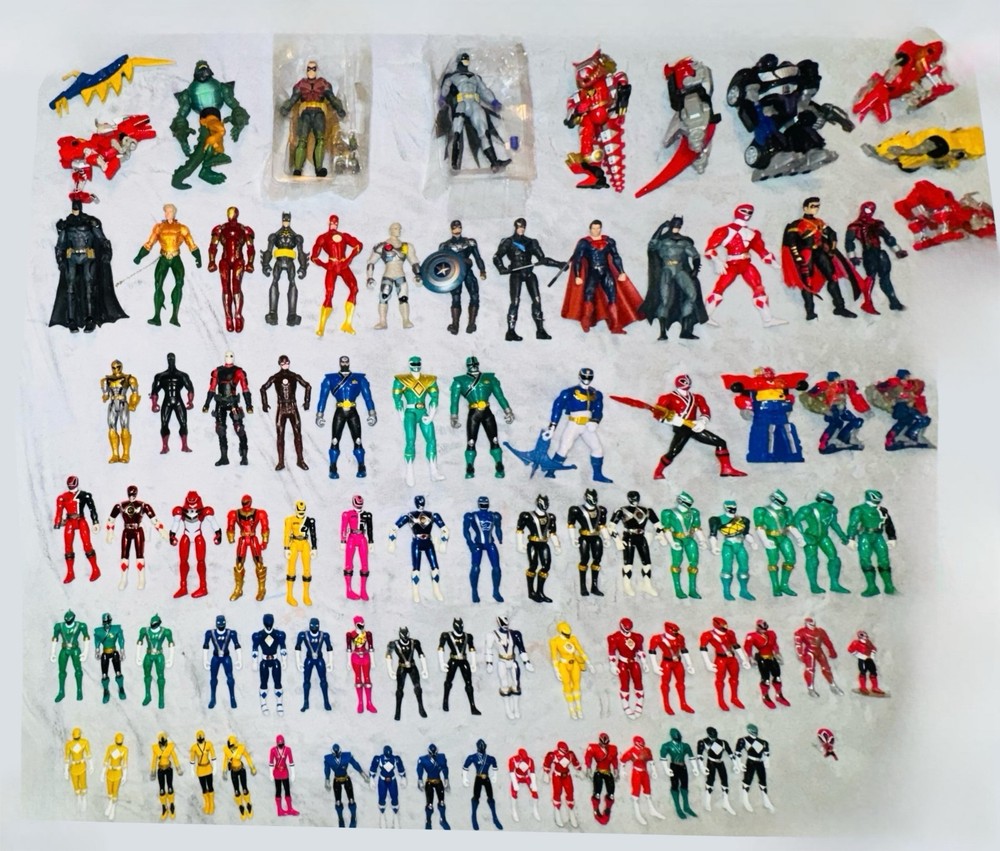 Power Rangers and Vintage Super hero Collection Lot 80+ Figures