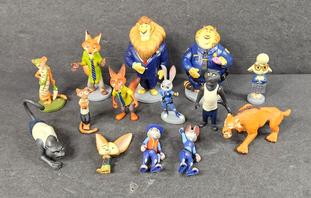 LARGE LOT OF 14 DISNEY ZOOTOPIA MOVIE PVC MIXED ACTION FIGURE TOYS