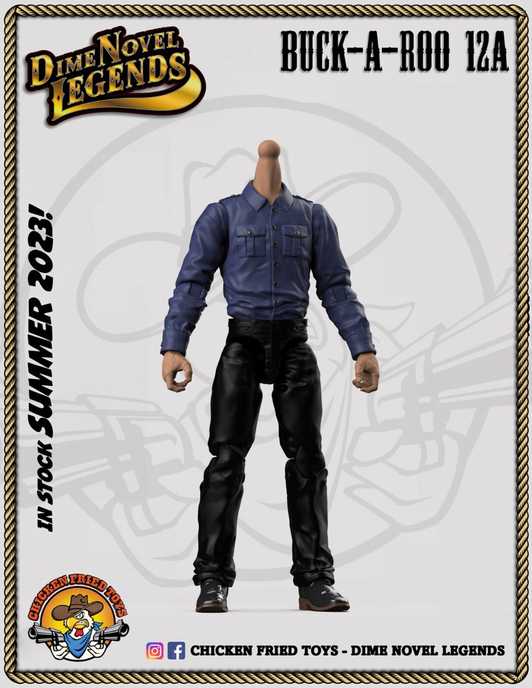 Dime Novel Legends 1:18 scale (4″) action figure Buck-A-Roo #12A blank body