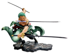 18CM One Piece Luffy Figure Roronoa Zoro Three Blade Manga Anime Statue A15D8Fx
