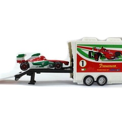 2Pcs Disney Pixar Cars White Francesco BerNOulli Hauler Truck Diecast Toys Set