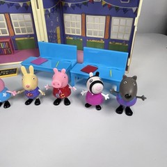 2003 Vintage Peppa Pig School Playhouse Camper Van Figures Toy Bundle Lot