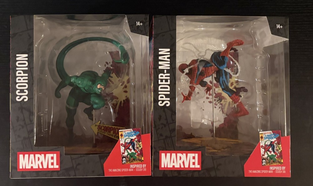 MCFARLANE TOYS SCORPION & SPIDERMAN 1:10 SCALE ASM #318 COLLECTIBLE FIGURES MISB