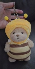 Handmade Fully Jointed 5.9″ Yellow Bumble Bee Bear Plush Keychain