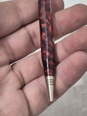 Small Short Vintage Collectible Pencil Red Marbled Shiny Advertising See Pics