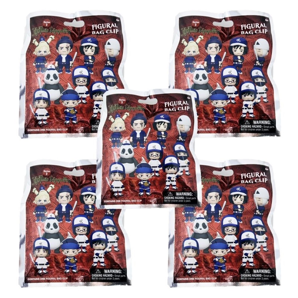 Jujutsu Kaisen Series 3 Figural 3D Bag Clip – Lot of 5 Sealed Blind Bags