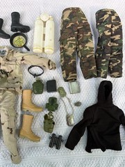 Vintage GI Joe Uniforms Accessories Lot Airborne Parachute Scuba China Hasbro