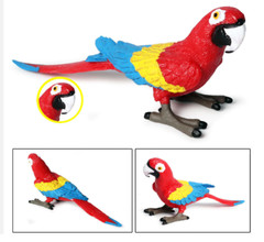 10.5cm Red Macaw Bird PVC Toy Parrot Wild Animal Figure Doll Kids Gift