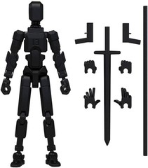 Compatible with 3D Printed Action Figure Toy Customizable Black Multi-Jointed…