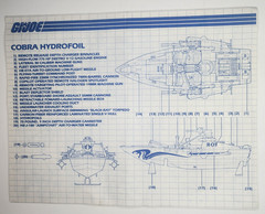 Gi Joe ARAH COBRA HYDROFOIL (Moray) Blue Print Instructions clean