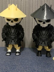 2 Samurai Skeleton figures 5 inch plus extra head and hat – 3D printed
