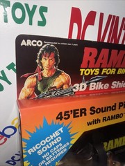 1986 Rambo Toys For Bikes 3-D Bike Shield Includes Pistol Headband Stallone 🔥
