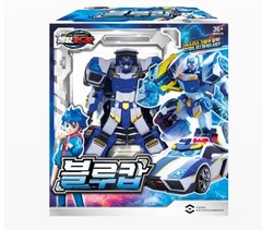 Metal Cardbot Alpha Set BLUE COP + Random 1 Robot Figure SamG Entertainment