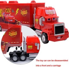 2Pcs Disney Pixar Car No.95 3rd McQueen Mack & Hauler Truck 1:55 Diecast Toy Set