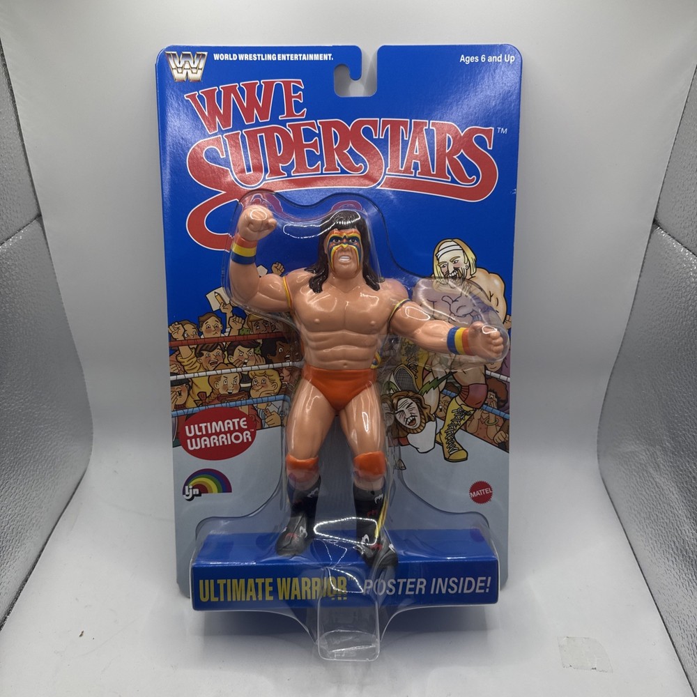 WWE LJN MATTEL SUPERSTARS ULTIMATE WARRIOR 8″ ACTION FIGURE BLUE CARD SHIPS NOW