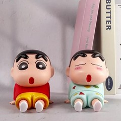 Crayon Shin-Chan Phone Holder Anime Figure Kawaii Desktop Decoration 11cm Toy