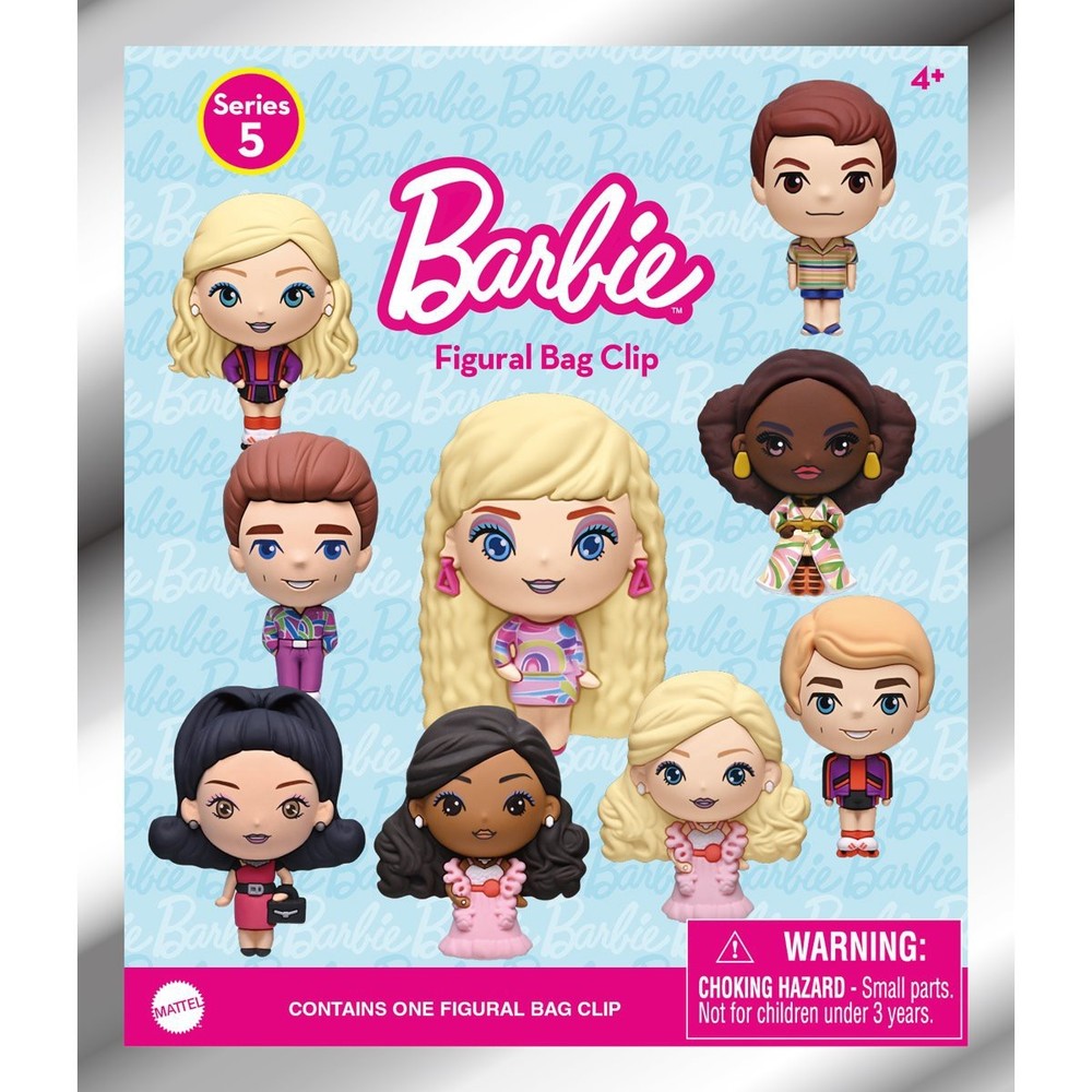 3D Figural Foam Bag Clip Barbie Series 5 Pack [1 RANDOM Figure]