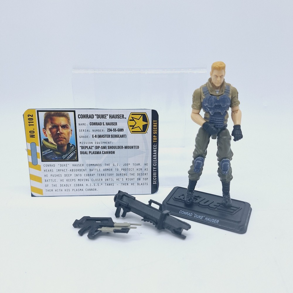 2011 Hasbro G.I. Joe Pursuit of Cobra CONRAD DUKE HAUSER w/ Weapon Card