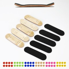 10PCS 30mm x 100mm Fingerboard Wooden Maple Deck & 48pcs Non Bearing Wheels Set
