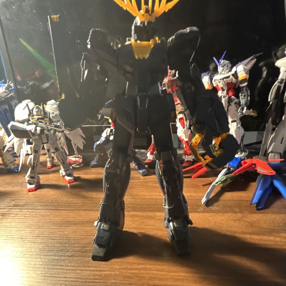 Black/Yellow/Gray Mecha Robot Action Figure w/ Sword Weapon Accessory