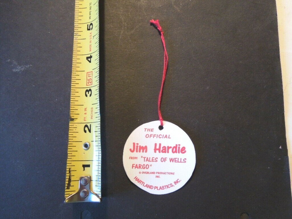 1950’s JIM HARDIE Hartland Western Gunfighter custom 1 Hang Tag