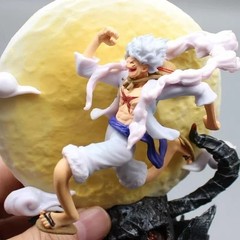 One Piece Monkey D. Luffy Gear 5 Figure with Moon Light Anime Statue Model 14cm