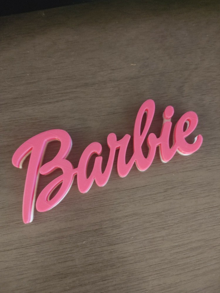 Barbie Style Logo sign decor ~6in