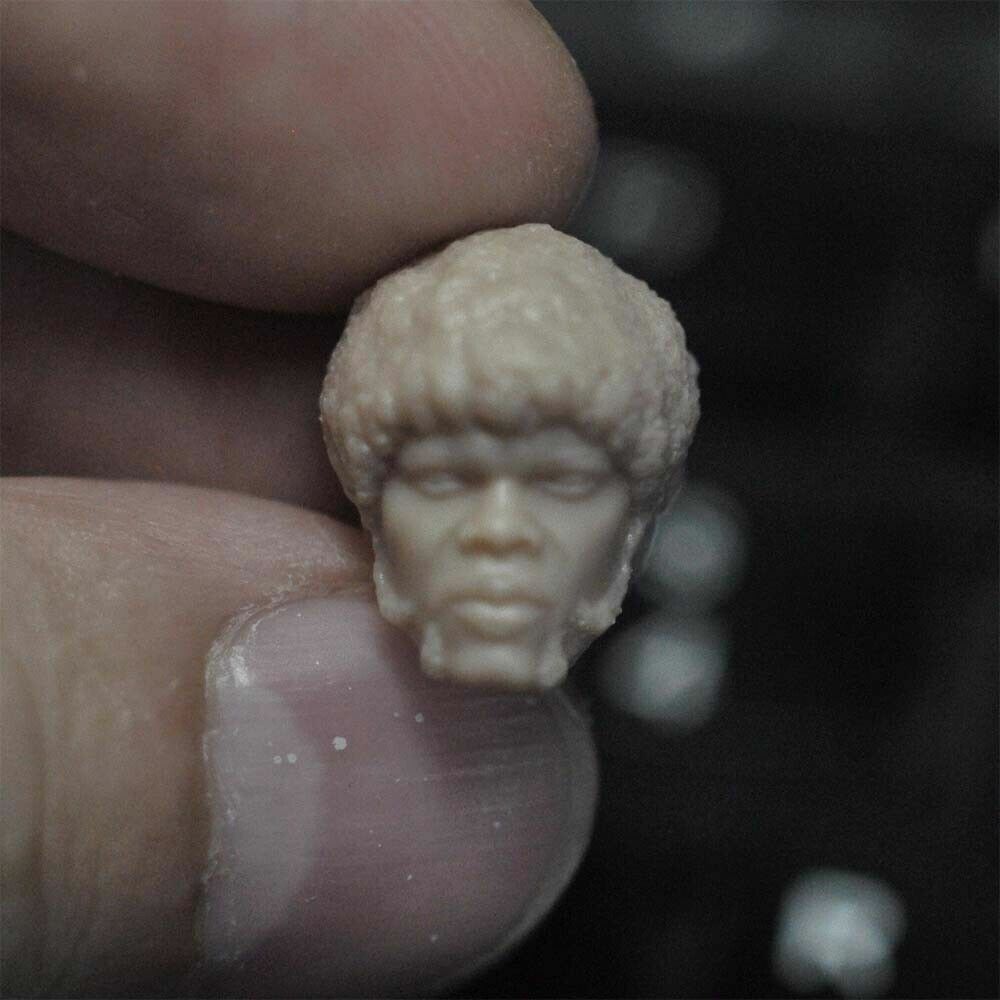 1/18 Pulp Fiction Jules Winnfield Head Sculpt Carved Fit 4” Action Figure